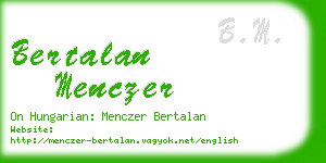 bertalan menczer business card